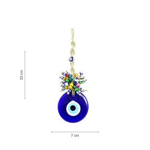 Glass Evil Eye Wall Decoration with Colorful Beads