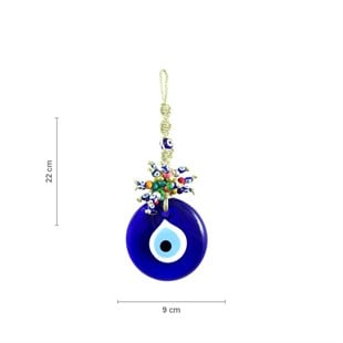 Glass Evil Eye Wall Decoration with Colorful Beads