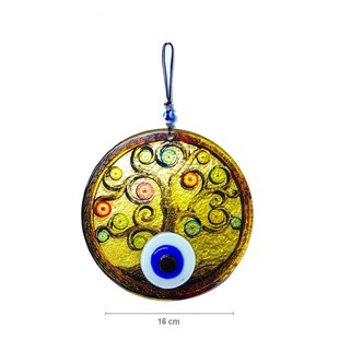 Fusion Gilded Glass Evil Eye with Pattern 